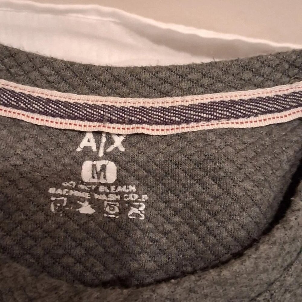 Armani Exchange A|X Textured Crewneck Sweatshirt Gray Green M